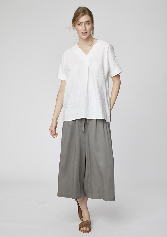 WSB4046-SAGE-GREEN--eshi-paperbag-waist-culotte-trousers-2 Sage Eshi Culottes Thought Clothing Modal and Bamboo Trousers