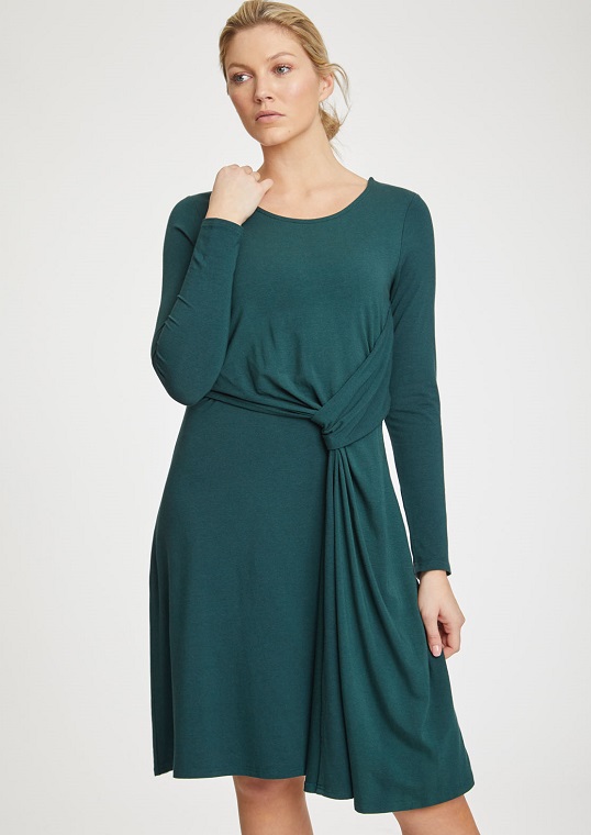 wwd4350-deep-teal--tamora-green-bamboo-midi-dress--2 Tamora Deep Teal Dress Thought Clothing