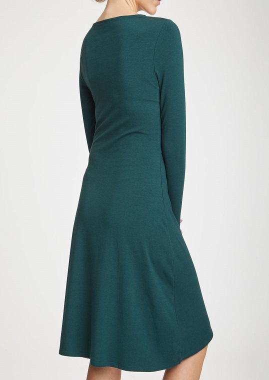 wwd4350-deep-teal--tamora-green-bamboo-midi-dress--3 Tamora Deep Teal Dress Thought Clothing