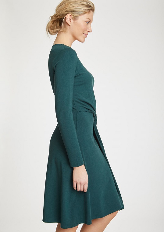 wwd4350-deep-teal--tamora-green-bamboo-midi-dress--4 Tamora Deep Teal Dress Thought Clothing