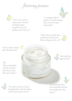 The Little Buterfly London bestseller now even better - and clinically proven!

With boosted healing powers, a much fluffier, lighter texture and gorgeous fresh natural scent, it absorbs perfectly and leaves your skin petal-soft. Perfect for your little one and you!