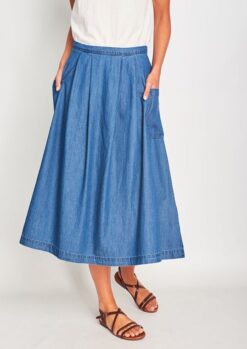 Una Denim Midi Skirt Bibico