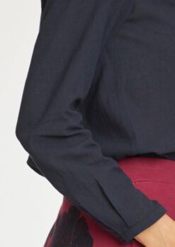 Alanta Organic Cotton Midnight Navy Blouse Thought Clothing 